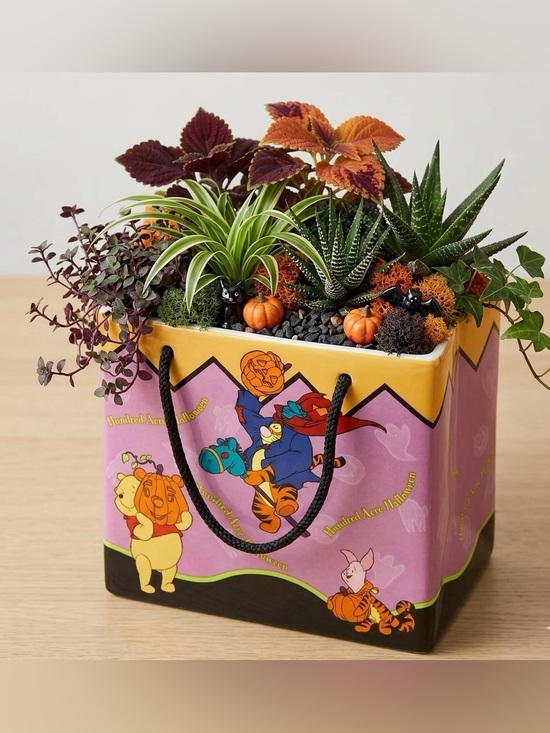 Other - Vintage  2000 Disney "Hundred Acre Halloween" Ceramic Candy Bag Vase/Planter.